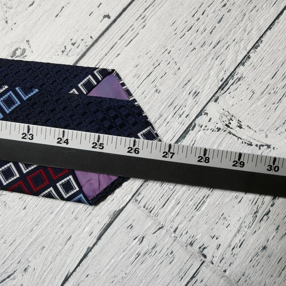 Vintage Juster's By Damon Tie‎ Mens One Size Blue Geometric Textured Polyester